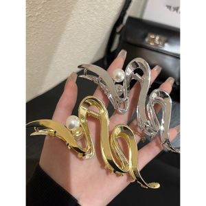 INS Pearl Wave Metal Hair Clips Hair Pins Womens Hair Braid Extensions