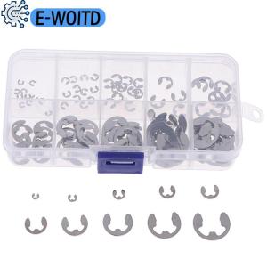 E-WOITD  120Pcs Box 304 Stainless Steel E-Clip Retaining Circlip Assortment Kit M1.5 M10