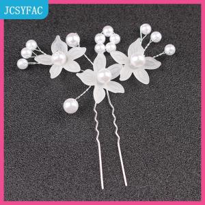 JCSYFAC  Ngọc Trai Hoa vương miện Frosted tóc trang trí cô dâu cưới handmade trang sức ngọc trai kẹp tóc