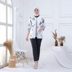 -Atasan Wanita Lengan Panjang - Blouse Kekinian Bahan Katun Adem - Standar jumbo
