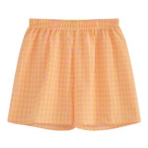MODEST12 Cạp cao Quần short lưới nữ Màu kẹo Rộng rãi Quần Pyjama Ngắn Trang phục ở nhà Mùa hè Quần short ngủ họa tiết kẻ sọc Cô gái