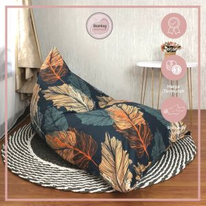 Bean bag Plus ISI Dewasa - motif Curve Hitam - Bahan Halus Lembut