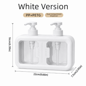 WARMSUN Dual Grid Dual Chamber Soap Dispenser Dual Compartment Press Pump Wall Mount Soap Dispenser Versatile 2-in-1 Design Hand Soap Dispenser Bathroom