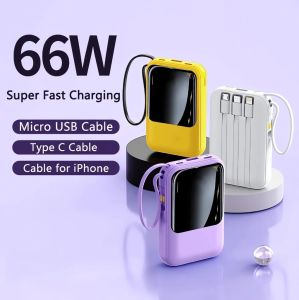 Original Multifunctional Mini Macaron 20000mAh Power Bank with Multi -Cable Fast Charging and Light