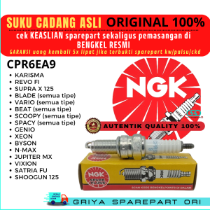 Busi Motor Beat original NGK CPR6EA9 Scoopy Spacy Vario Busi Karisma SupraX 125 Jupiter MX Busi Vixion Revo Fi Blade Xeon Vixion Byson Nmax Satria fu Shogun 125