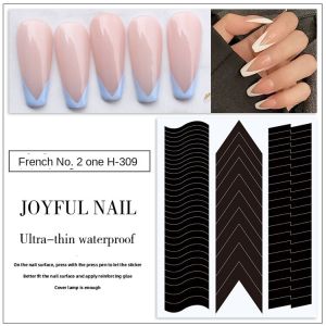 3-in-1 Nail Art Sticker New French Nail Art Sticker Smile Sticker Wavy Line Nail Polish Glue Spray Sticker