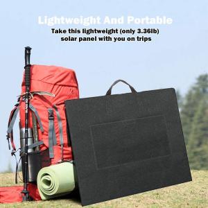 Flashfish 50W 18V Portable Solar Panel Foldable Solar Charger with 5V USB 18V DC Output Compatible with Portable Generator Smartphones Tablets and More