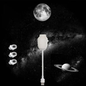 USB Galaxy Star Projector Night Light Romantic LED Starry Sky Lamp Saturn Galaxy Planet Moon Projection Lamp For Car Roof Room
