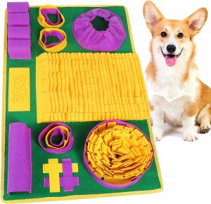 Vivifying Snuffle Mat for Dogs Interactive Dog Puzzle Toy for Boredom and Mental Stimulation Enrichment Feeding Game Sniff Mat Helps Slow Eating and Keep Busy