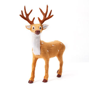 【Free Shipping】Christmas Deer Plush Reindeer Furry Deer for Home Christmas Ornament Happy New Year Decoration Gift Xmas Decor for Home