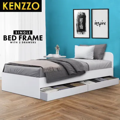 FREE SHIPPING & INSTALLATION🆓🚚 KENZZO !!! SNOW SERIES SINGLE PULL OUT BED /Wooden Single Bed Frame /Single Bed Frame