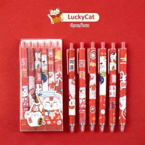 Mumystation 6Pcs Pulpen Mekanik Gel Motif Lucu /Bolpen Gel Karakter Pen Gel Mekanik
