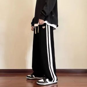 SharpSuit Corduroy Striped Baggy Long Pant For Men vinage Style Loose Fit Labelling#k01