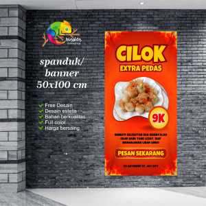 Cetak Spanduk Banner Cilok Extra Pedas