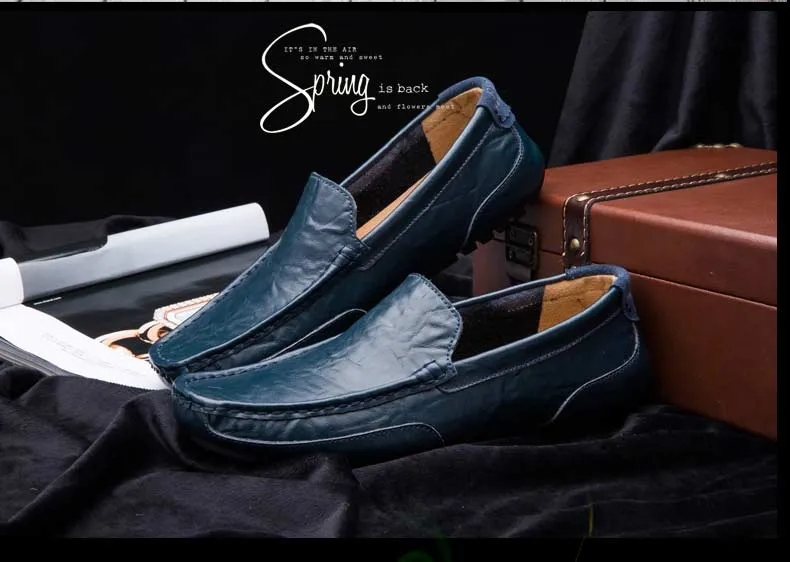 Super Affordable and High-quality Men's Leather Shoes 2023 New Brown Blue  Leather Men's Shoes Lightweight and Breathable Driving Shoes Work Shoes Low 