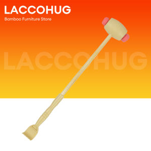 LACCOHUG dual-purpose massage hammer 31cm easy massage and back scratching dual-purpose bamboo massage hammer