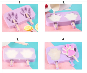 Cetakan Es loli Silikon / Cetakan Puding / Cetakan popsicle / Cetakan es krim silikon
