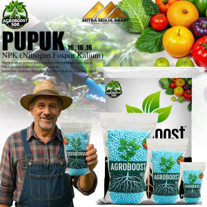 Agroboost Pupuk NPK Biru 16-16-16 Pupuk Pertanian Padat Kimia Penyubur Tanaman 500gr Plant Fertilizer