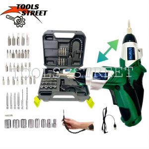 HORUS ชุดสว่านไฟฟ้าไร้สาย ไขควงไร้สาย 7.2V หัวล็อกพิเศษ ปรับทอกซ์ได้ 6 ระดับ พร้อมอุปกรณ์ครบชุดกว่า 46 ชิ้น ไขควงไฟฟ้า เครื่องขันน็อตไฟฟ้า