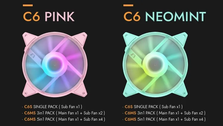 darkFlash C6MS 3パック×3 ピンクPCファン 120mm darkFlash C6MS 3パック×3 ピンクPCファン 120mm