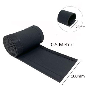 Hook and Loop Cable Sleeve Black Cut to Size Cord Organizer and Cable Protector Flexible Cable Wrap Cover