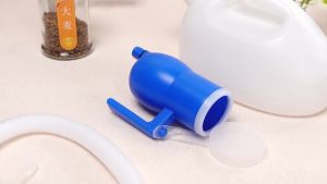 Threlaco Portable Urinals for Men 2000ml Urinal Bottles Spill Proof Male Portable Pee Bottle Reusable Thicken Mens Potty 59" Long Tube with Lid for Camping Car Travel Bed Emergency Device