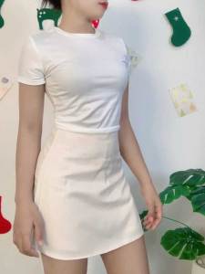 ชุดเซ็ตแฟชั่นเสื้อยืด+กระโปรงเอ สวมใส่สบาย