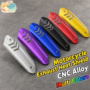 Motorcycle Exhaust Heat Shield Glossy CNC Alloy Titanium Durable Easy Fit Multicolor Mod Parts