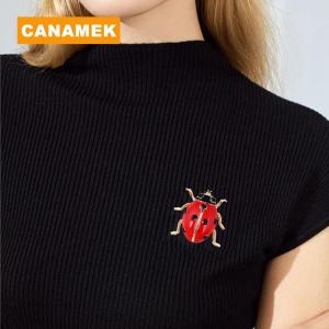 【CANAMEK】 Fashion Red Ladybug Insect Brooches Beetle Pin Scarf Corsage Jewelry Gift