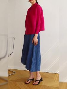 Women Miyake  Batwing Sleeve Single-Breasted Pleated Top Plus Size Casual Hot sale Jacket #2066 Sunya.1A88