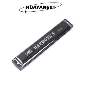 HUAYANG01 [2023 new HOT FASHION] 24 Hole Key Of C Play Harmonica Tremolo Harmonica Mouth Organ Double Row Blues