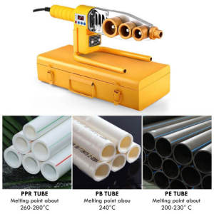 PPR/PB เครื่องเชื่อมท่อแป๊ปท่อความร้อนคอนเทนเนอร์ Hydroelectric วิศวกรรมในครัวเรือนเชื่อมท่อเครื่องจักรเครื่องเชื่อม Hot Melt เครื่องมือ