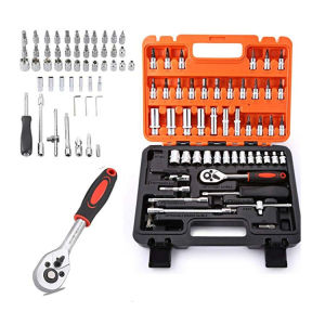 46/53 pcs Spanner Socket Set Ratchet Wrench Set Car Repair Tool Tool Box Car Motorcycle Repair Set Hand Tools Home Service motor DIY Kit Multi-function Small Sleeve Assembly Home Repair Car Repair Screwdriver Set ToolKit