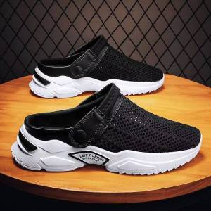 2023 Summer Flip-Flops plus Size Cross-Border Mens Half Slippers Mens Sandals Student Hole Closed Toe Sandals Beach Shoes ㏇L0529