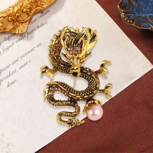 Cổ Điển Men Rồng Trâm Cho Nam Giới Và Phụ Nữ Phong Cách Thiết kế con vật Pin Cho Phù Hợp Với Và Áo Trang Trí
