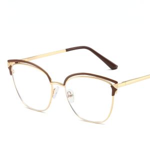 (GENTLE MOSCOT) thời trang New Hollow kính xu hướng mát tam giác chống ánh sáng màu xanh kim loại khung kính mắt