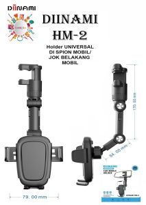DA2489 DIINAMI HM-2 CAR PHONE HOLDER REARVIEW MIRROR ADJUSTABLE UNIVERSAL HOLDER PUTAR 360 DERAJAT / HOLDER MOBIL DI SPION MULTIFUNGSI