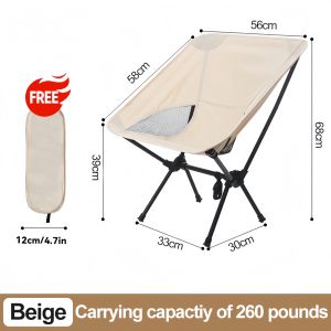 Camping folding chair foldable reclining camping chair with foot rest outdoor chair With Cup Holdere