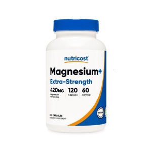 Nutricost Magnesium Extra Strength hỗ trợ sức khỏe tim mạch cải thiện trí nhớ hỗ trợ giấc ngủ - Mỗi khẩu phần (2 viên nang) chứa  - Magnesium: 420mg => 1 viên = 210mg  + Magnesium Oxide  + Magnesium Glycinate