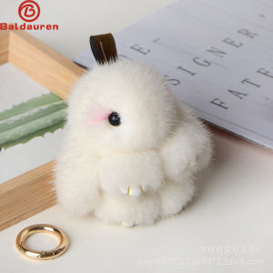 Phong cách mới Làm bằng tay thật Chồn lông Thỏ quyến rũ Móc khóa Phụ nữ Trẻ em Dễ thương Thỏ sang trọng Túi đeo chìa khóa Xe trang trí Chìa khóa Đồ trang sức Quà tặng2026