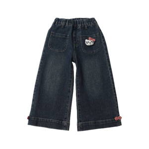 Christmas gifts Halloween Hello Kitty Autumn New Girls Stylish Loose Comfort Straight Leg Pants Sanrio Korean Edition Spring Autumn Sweet Wide Leg Jeans