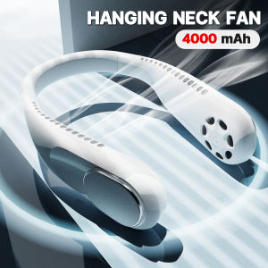 Portable Neck Fan Electric Wireless FAN USB Rechargeable 4000mAhMini ventilador cooling Bladeless Mute Fans for Outdoor Sports