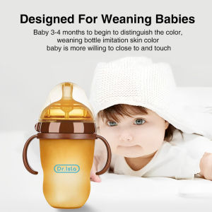 new 2025 New 150/250ml Portable Babies Bottle Silicone Material High Temperature&Drop Resistant Anti Slip Handle 360° Drink Cup high-quality