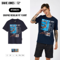 DAVIE JONES [BE FEARLESS] เสื้อยืดผู้ชาย Graphic Regular Fit T-Shirt สีกรม น้ำตาล WA0261. 