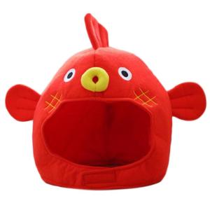 Plush Puffer Fish Hat Cap Cartoon 3D Stuffed Toy Costume Halloween Animal Cosplay Party Costume Accessories for Adults