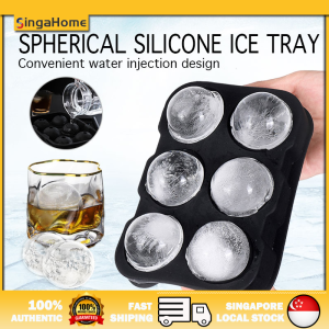 【✅SG stock】Food Grade Silicone Ice Cube Tray / 6 Holes Ice Ball Maker / 5cm Sphere Ice Mold / Whiskey Ice Box