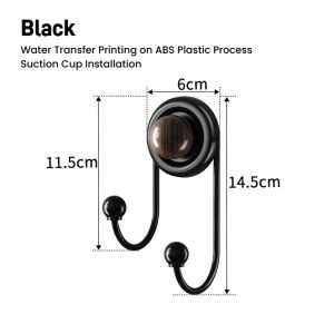 Wood Grain Dual-Ball Suction Hook – No Drill Strong Suction Cup Hanger for Kitchen Bathroom Fridge Tiles Glass & Mirror