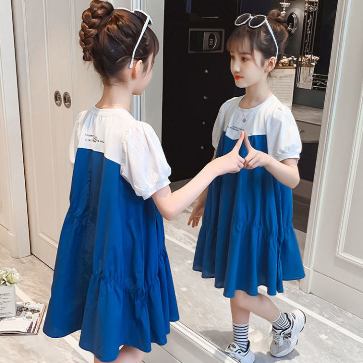 Váy cho bé gái 1-12 tuổi cộc tay hoa nhí phối ren kiểu tiểu thư, Đầm hè trẻ  em vải thô cao cấp thoáng mát | Lazada.vn