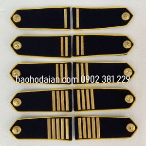 Cầu vai bảo vệ viền vàng gạch đồng sao đồng (1 cặp)