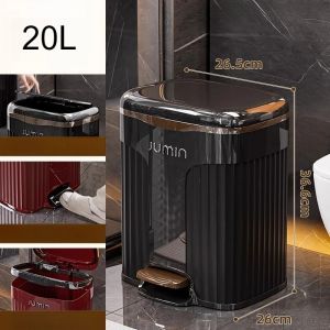 Sacesr Pedal Trash Can With Lid Plastic luxury Trash Bin Minimalist Built-in Litter Bins Home Bathroom Cleaning Supplies Accessories 9Q4T2